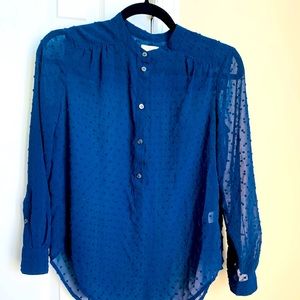 Jcrew beautifully made navy blouse